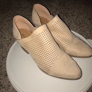 Cream ankle booties
